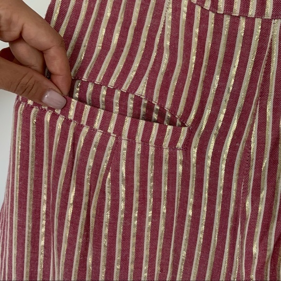 Revolve Tularosa Culotte Pants Strips Pink and Gold - Picture 10 of 13